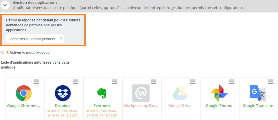 gestion des permissions
