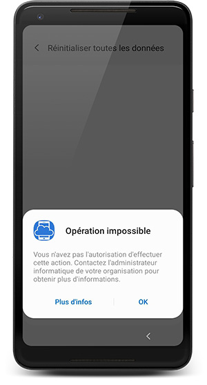 impossible de reinitialiser