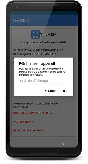 reinitialisation usine