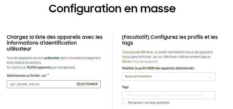 appliquer configuration