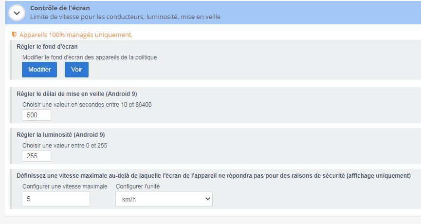 controle de l’écran screen control