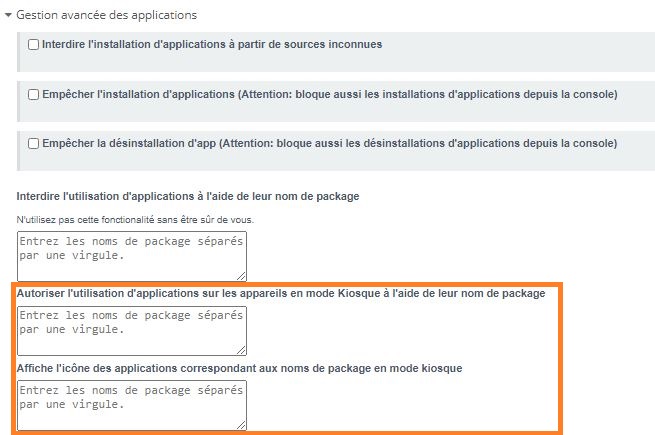 gestion avancée kiosque