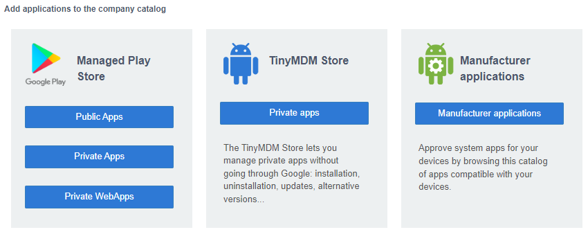 add apps to the company catalog