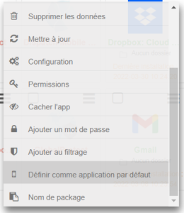 définir une application par défaut