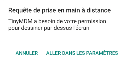 requête de prise en à distance