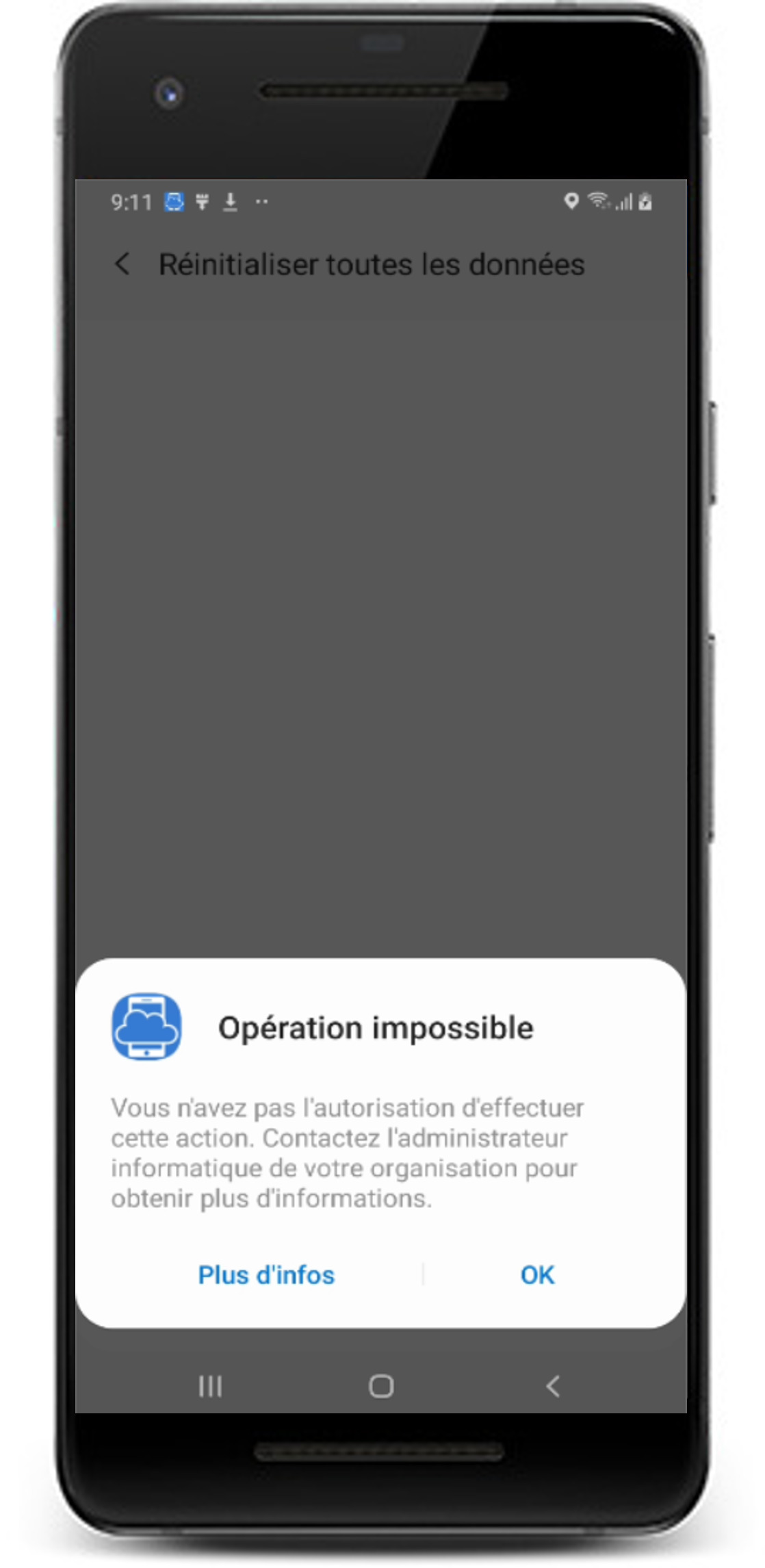 Empêcher la réinitialisation d'usine