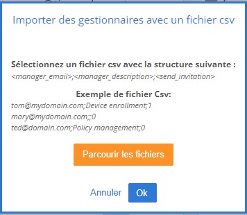 import csv gestionnaires