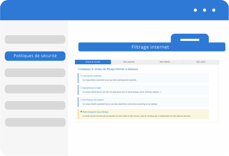 filtrage internet plus ou moins strict