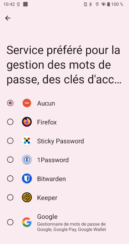 option gestionnaires mots de passe