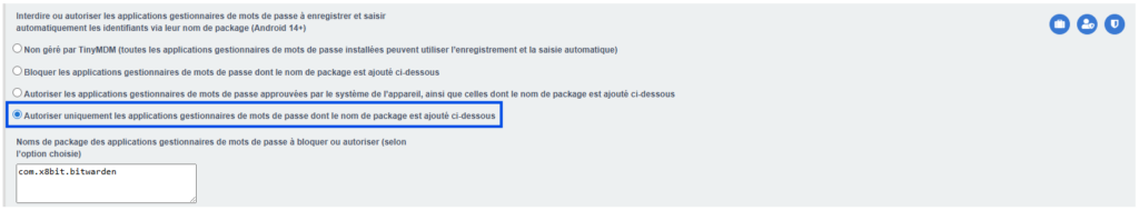 gestionnaire de mots de passe autorisé